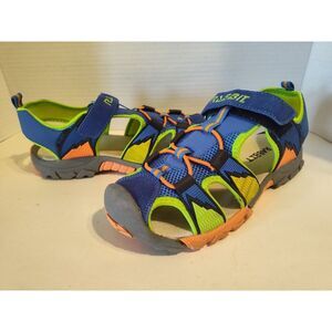 Rabbit Boys Fisherman Sandals Hook & Loop Mesh Blue Green Size 37 US 4